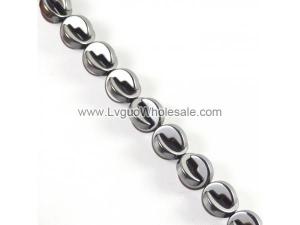 Non magnetic Hematite Beads, Pac-man, 10mm, black, Grade A, Hole:Approx 1.5mm, Length:Approx 16 Inch, Sold By Strand